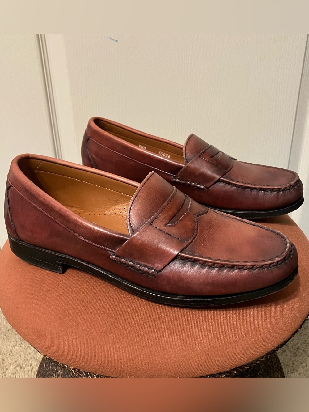 ALLEN EDMONDS Loafers CAVANAUGH Oxblood - Sz 9.5 D Made in USA Nice!
